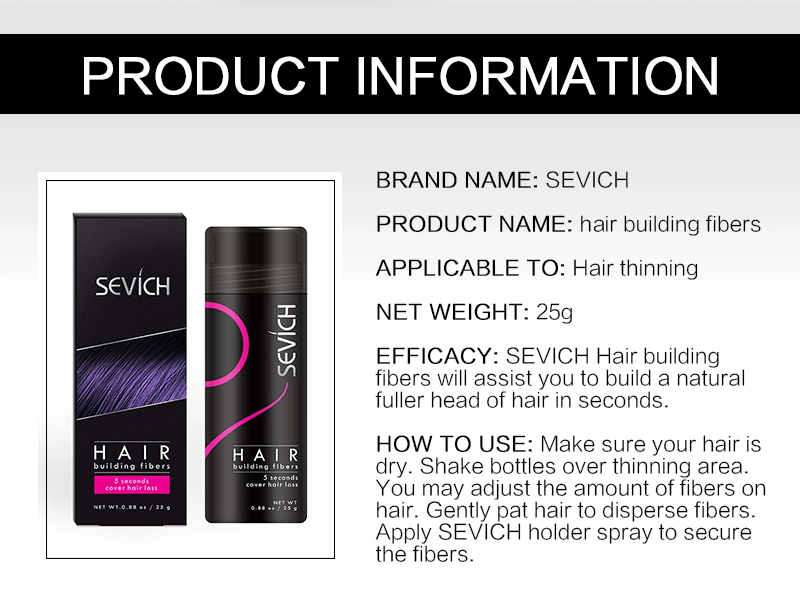 Sevich Hair Loss Instant Fiber Hair Building Fiber Thickening Styling Color